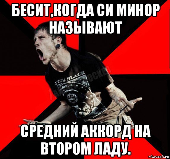бесит,когда си минор называют средний аккорд на втором ладу., Мем Агрессивный рокер
