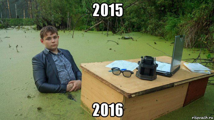 2015 2016, Мем  Парень сидит в болоте