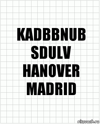 KADBBNUB
SDULV
HANOVER
MADRID, Комикс  бумага