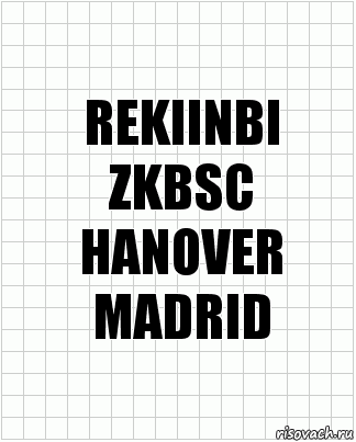 REKIINBI
ZKBSC
HANOVER
MADRID, Комикс  бумага