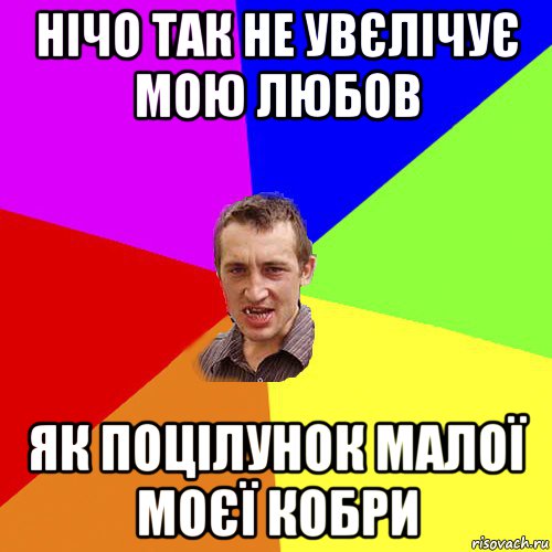 нічо так не увєлічує мою любов як поцілунок малої моєї кобри, Мем Чоткий паца