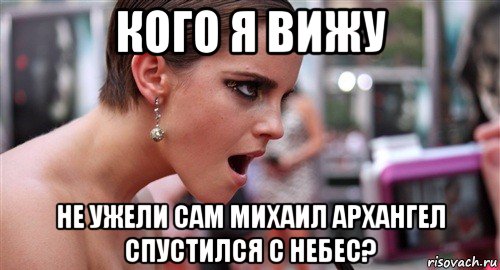 кого я вижу не ужели сам михаил архангел спустился с небес?, Мем  эмма уотсон офигела