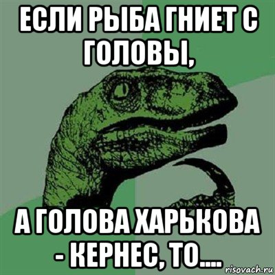 если рыба гниет с головы, а голова харькова - кернес, то...., Мем Филосораптор