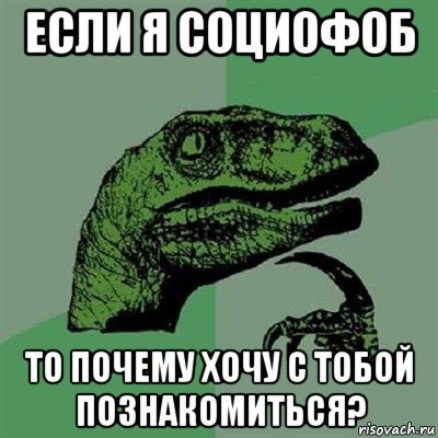 если я социофоб то почему хочу с тобой познакомиться?, Мем Филосораптор