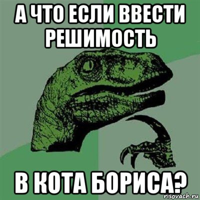 а что если ввести решимость в кота бориса?, Мем Филосораптор