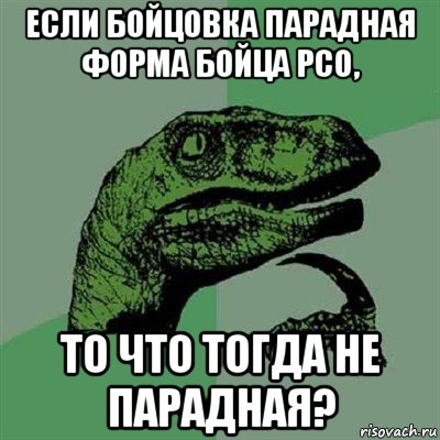 если бойцовка парадная форма бойца рсо, то что тогда не парадная?, Мем Филосораптор