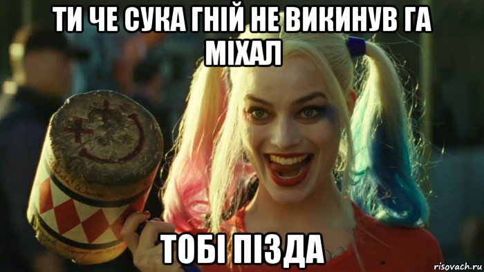 ти че сука гній не викинув га міхал тобі пізда, Мем    Harley quinn