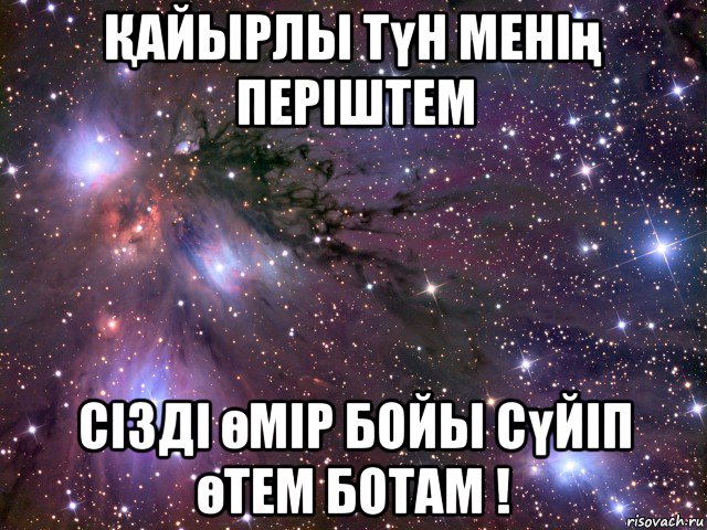 Қайырлы түн менің періштем сізді өмір бойы сүйіп өтем ботам !, Мем Космос