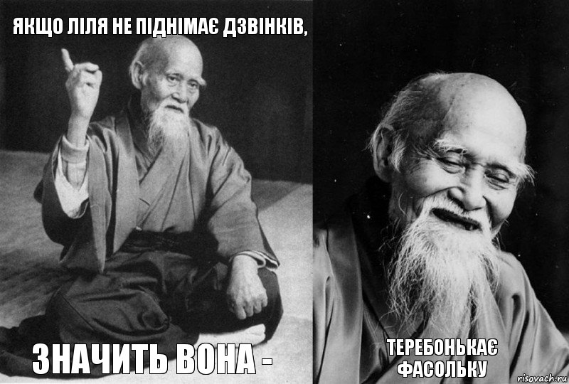 якщо ліля не піднімає дзвінків, значить вона -  теребонькає фасольку, Комикс Мудрец-монах (4 зоны)