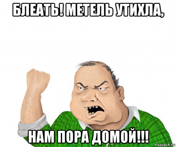 блеать! метель утихла, нам пора домой!!!, Мем мужик