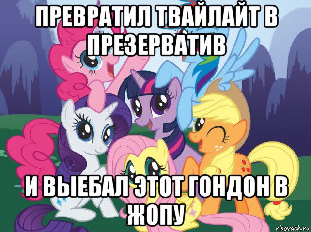 превратил твайлайт в презерватив и выебал этот гондон в жопу, Мем My little pony