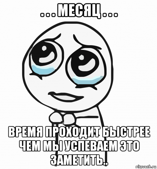 . . . месяц . . . время проходит быстрее чем мы успеваем это заметить.., Мем  ну пожалуйста (please)