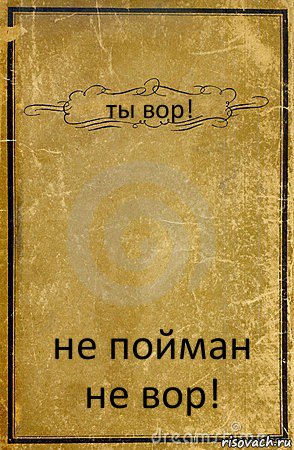 ты вор! не пойман не вор!, Комикс обложка книги