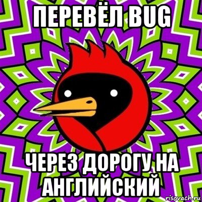 перевёл bug через дорогу на английский, Мем Омская птица