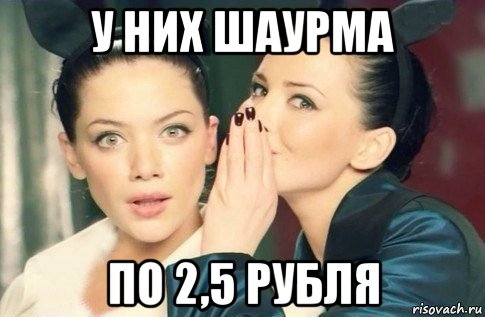 у них шаурма по 2,5 рубля, Мем  Он