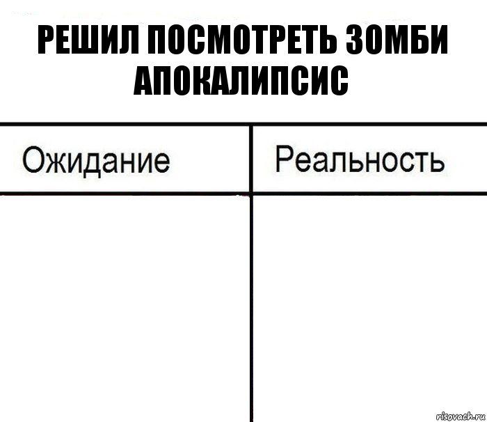 Решил посмотреть зомби апокалипсис  , Комикс  Ожидание - реальность