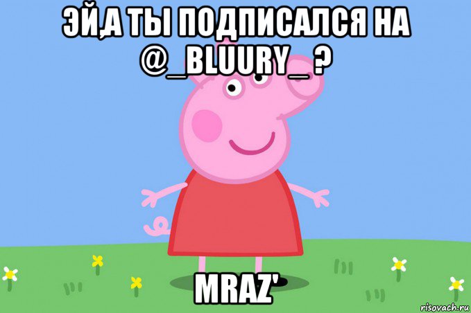 эй,а ты подписался на @_bluury_ ? mraz', Мем Пеппа