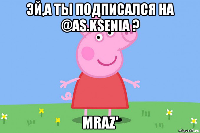 эй,а ты подписался на @as.ksenia ? mraz', Мем Пеппа