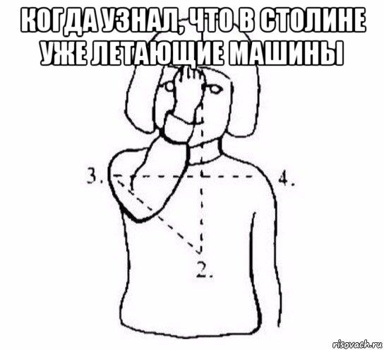 когда узнал, что в столине уже летающие машины , Мем  Перекреститься