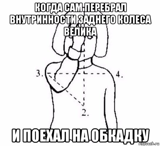 когда сам перебрал внутринности заднего колеса велика и поехал на обкадку, Мем  Перекреститься