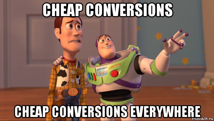 cheap conversions cheap conversions everywhere, Мем Они повсюду (История игрушек)