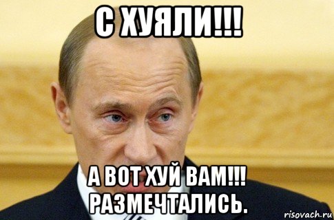 с хуяли!!! а вот хуй вам!!! размечтались., Мем путин