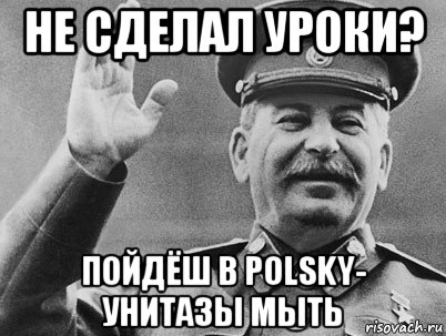 не сделал уроки? пойдёш в polsky- унитазы мыть, Мем   РАССТРЕЛЯТЬ ИХ ВСЕХ