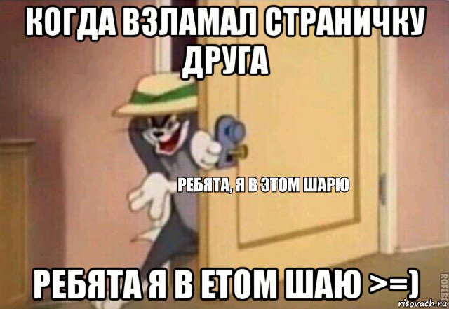 когда взламал страничку друга ребята я в етом шаю >=), Мем    Ребята я в этом шарю