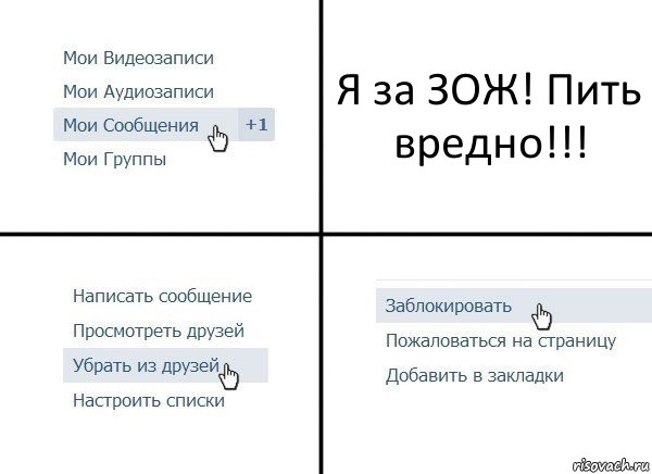 Я за ЗОЖ! Пить вредно!!!, Комикс  Удалить из друзей