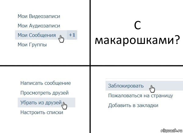 С макарошками?, Комикс  Удалить из друзей