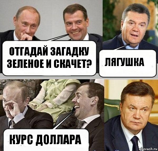 Отгадай загадку зеленое и скачет? ЛЯгушка Курс доллара