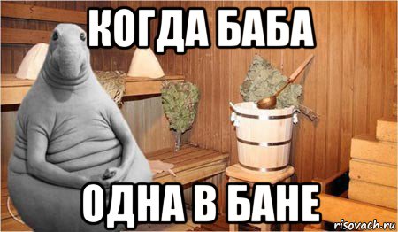 когда баба одна в бане