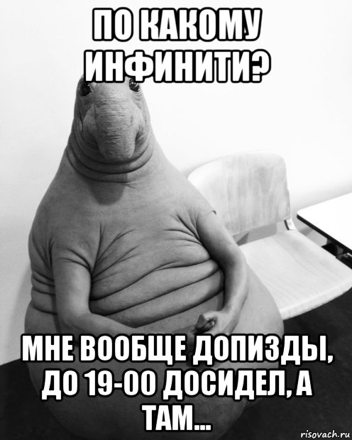 по какому инфинити? мне вообще допизды, до 19-00 досидел, а там..., Мем  Ждун