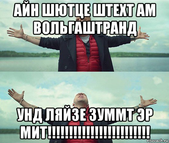 айн шютце штехт ам вольгаштранд унд ляйзе зуммт эр мит!!!!!!!!!!!!!!!!!!!!!!!!, Мем Безлимитище