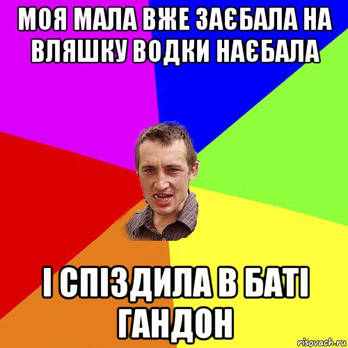 моя мала вже заєбала на вляшку водки наєбала і спіздила в баті гандон, Мем Чоткий паца