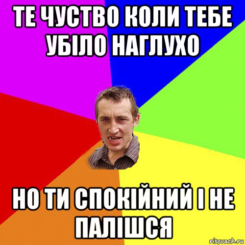 те чуство коли тебе убіло наглухо но ти спокійний і не палішся, Мем Чоткий паца