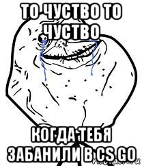 то чуство то чуство когда тебя забанили в cs go, Мем Forever Alone