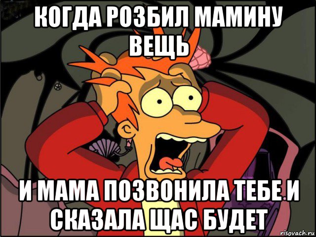 когда розбил мамину вещь и мама позвонила тебе и сказала щас будет, Мем Фрай в панике