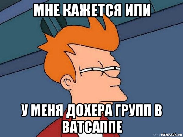 мне кажется или у меня дохера групп в ватсаппе, Мем  Фрай (мне кажется или)