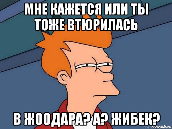 мне кажется или ты тоже втюрилась в жоодара? а? жибек?, Мем  Фрай (мне кажется или)