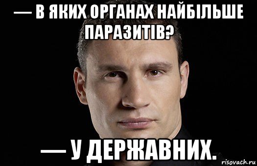 — в яких органах найбільше паразитів? — у державних., Мем Кличко