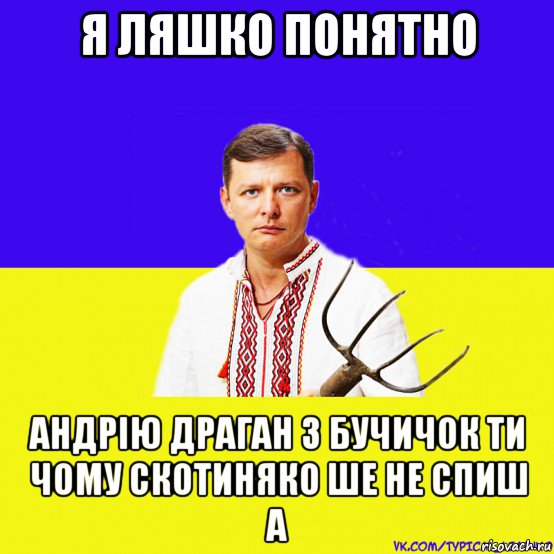 я ляшко понятно андрію драган з бучичок ти чому скотиняко ше не спиш а