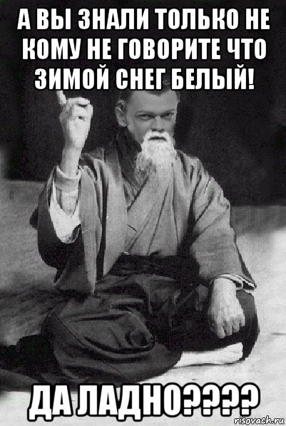 а вы знали только не кому не говорите что зимой снег белый! да ладно????, Мем Мудрий Виталька