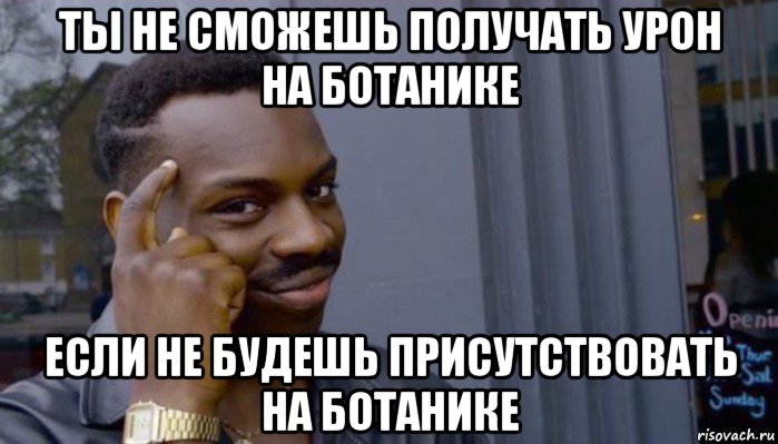 ты не сможешь получать урон на ботанике если не будешь присутствовать на ботанике, Мем Не делай не будет