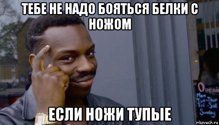 тебе не надо бояться белки с ножом если ножи тупые, Мем Не делай не будет