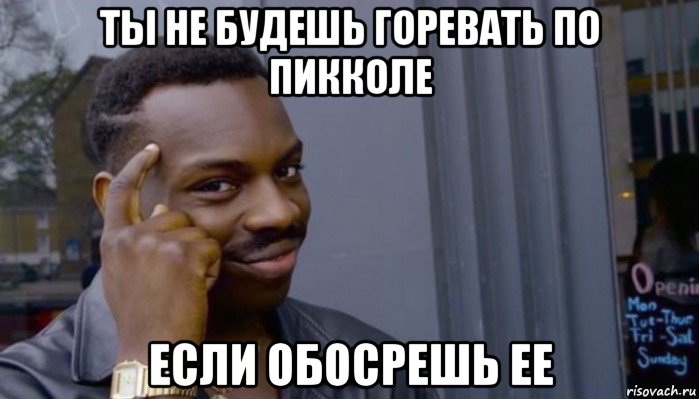 ты не будешь горевать по пикколе если обосрешь ее, Мем Не делай не будет