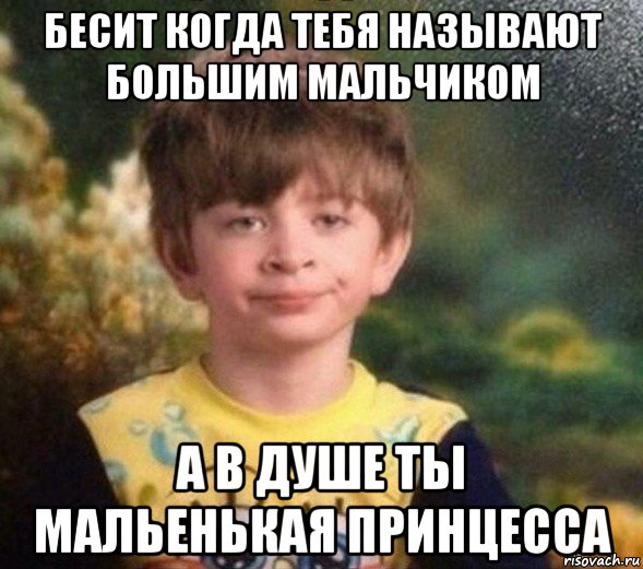 бесит когда тебя называют большим мальчиком а в душе ты мальенькая принцесса, Мем Недовольный пацан