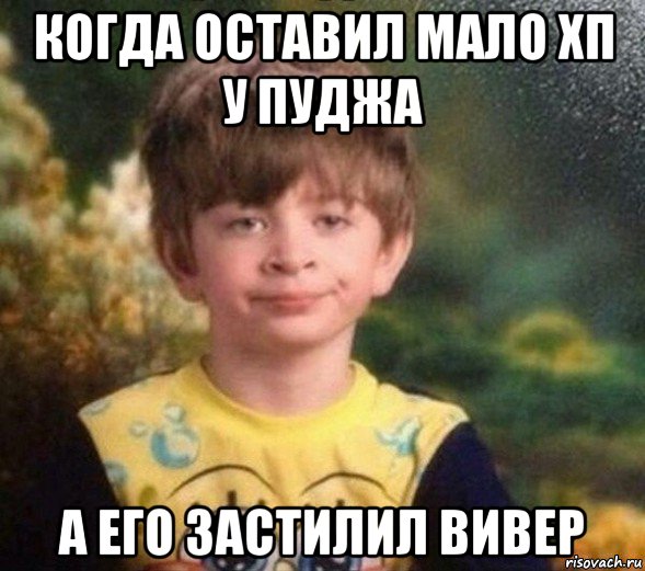 когда оставил мало хп у пуджа а его застилил вивер, Мем Недовольный пацан