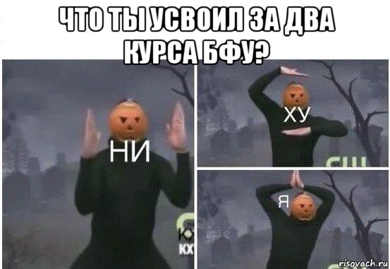 что ты усвоил за два курса бфу? , Мем  Ни ху Я