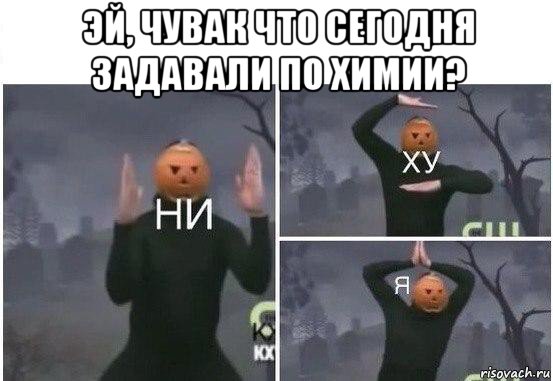 эй, чувак что сегодня задавали по химии? , Мем  Ни ху Я